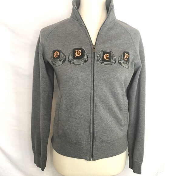 OBEY ZIPPER FLEECE JACKET O-B-E-Y SIGNET RINGS - Picture 1 of 8